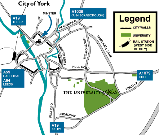 Location of University of York campus